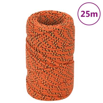 Gossi franghie de barca, portocaliu, 2 mm, 25 m, polipropilena
