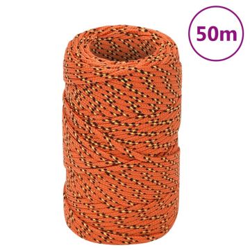 Gossi franghie de barca, portocaliu, 2 mm, 50 m, polipropilena