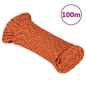 Gossi franghie de barca, portocaliu, 5 mm, 100 m, polipropilena