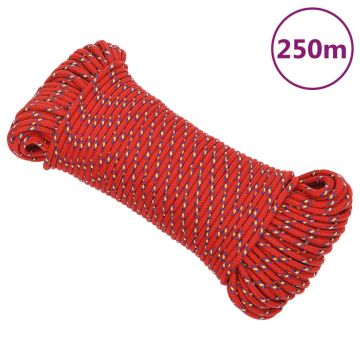 Gossi franghie de barca, rosu, 3 mm, 250 m, polipropilena