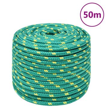 Gossi franghie de barca, verde, 14 mm, 50 m, polipropilena