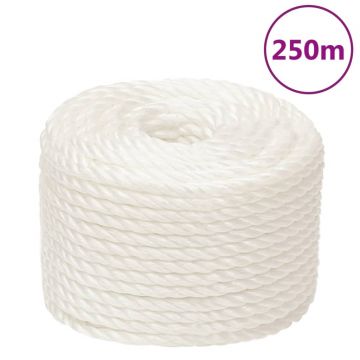 Gossi franghie de lucru, alb, 10 mm, 250 m, polipropilena