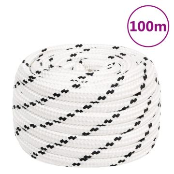 Gossi franghie de lucru, alb, 16 mm, 100 m, poliester