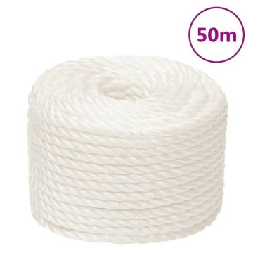 Gossi franghie de lucru, alb, 24 mm, 50 m, polipropilena
