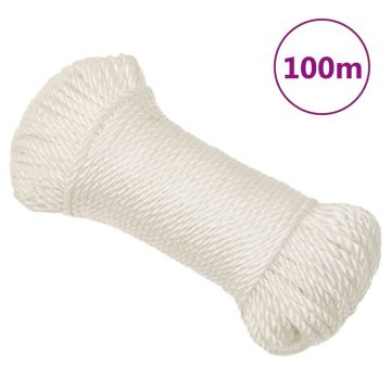 Gossi franghie de lucru, alb, 3 mm, 100 m, polipropilena