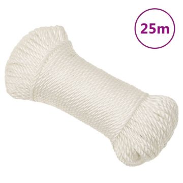 Gossi franghie de lucru, alb, 6 mm, 25 m, polipropilena