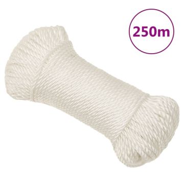 Gossi franghie de lucru, alb, 6 mm, 250 m, polipropilena