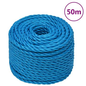 Gossi franghie de lucru, albastru, 14 mm, 50 m, polipropilena