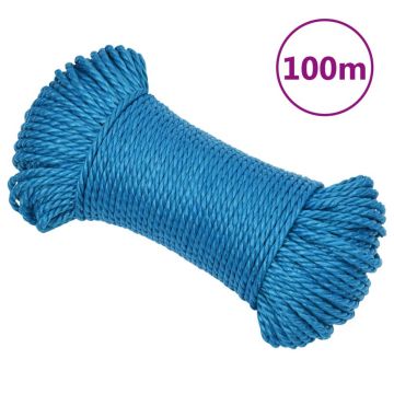 Gossi franghie de lucru, albastru, 6 mm, 100 m, polipropilena