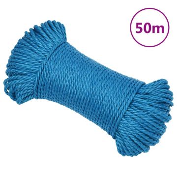 Gossi franghie de lucru, albastru, 6 mm, 50 m, polipropilena