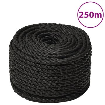 Gossi franghie de lucru, negru, 16 mm, 250 m, polipropilena