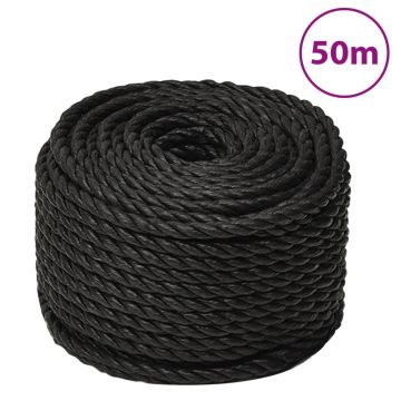 Gossi franghie de lucru, negru, 16mm, 50 m, polipropilena