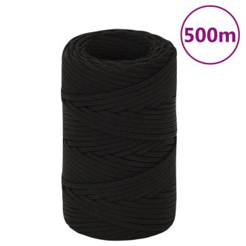 Gossi franghie de lucru, negru, 2 mm, 500 m, poliester