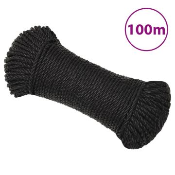 Gossi franghie de lucru, negru, 3 mm, 100 m, polipropilena