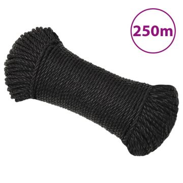 Gossi franghie de lucru, negru, 3 mm, 250 m, polipropilena