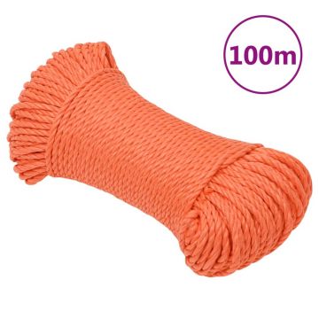 Gossi franghie de lucru, portocaliu, 8 mm, 100 m, polipropilena