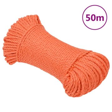 Gossi franghie de lucru, portocaliu,8 mm, 50 m, polipropilena