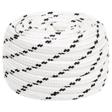 Gossi franghie impletita pentru barca, alb, 18 mm x 25 m, poliester