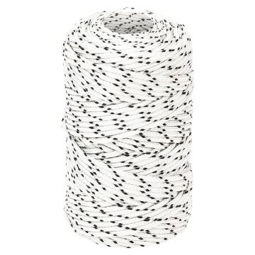 Gossi franghie impletita pentru barca, alb, 2 mm x 100 m, poliester