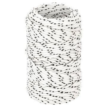Gossi franghie impletita pentru barca, alb, 2 mm x 25 m, poliester