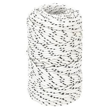 Gossi franghie impletita pentru barca, alb, 2 mm x 500 m, poliester
