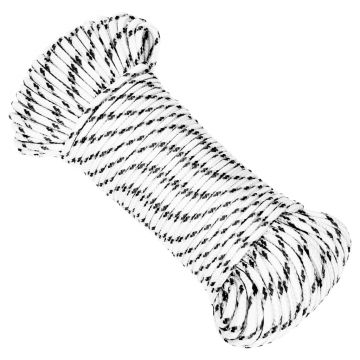 Gossi franghie impletita pentru barca, alb, 3 mm x 25 m, poliester