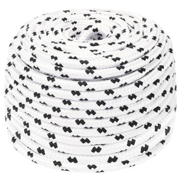 Gossi franghie impletita pentru barca, alb, 6 mm x 100 m, poliester
