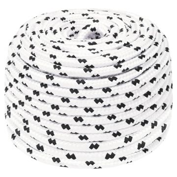 Gossi franghie impletita pentru barca, alb, 6 mm x 25 m, poliester