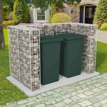 Gossi gabion dublu ingradire pubela, otel, 180 x 100 x 120 cm