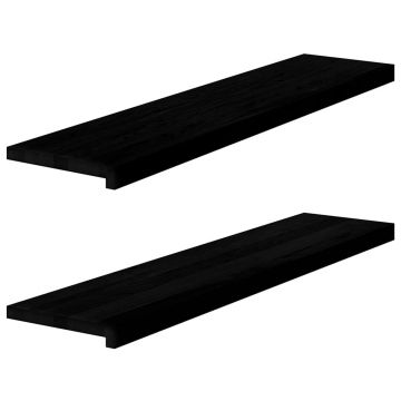 Gossi glafuri 2 buc maro inchis 110x25x2 cm lemn masiv de stejar