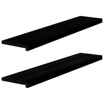 Gossi glafuri 2 buc maro inchis 120x25x2 cm lemn masiv de stejar