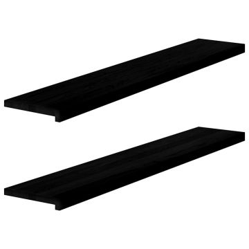 Gossi glafuri 2 buc maro inchis 140x25x2 cm lemn masiv de stejar