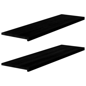 Gossi glafuri 2 buc maro inchis 140x40x2 cm lemn masiv de stejar