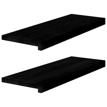 Gossi glafuri 2 buc maro inchis 70x30x2 cm lemn masiv de stejar