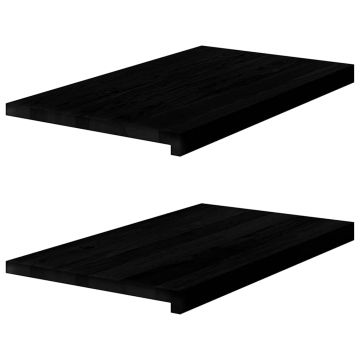 Gossi glafuri 2 buc maro inchis 70x40x2 cm lemn masiv de stejar