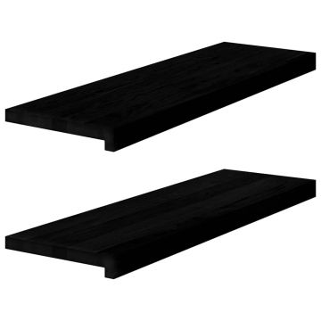 Gossi glafuri 2 buc maro inchis 80x30x2 cm lemn masiv de stejar