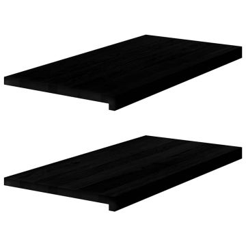 Gossi glafuri 2 buc maro inchis 80x40x2 cm lemn masiv de stejar
