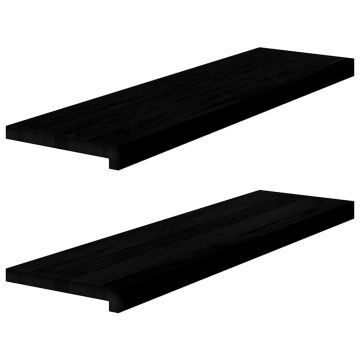 Gossi glafuri 2 buc maro inchis 90x25x2 cm lemn masiv de stejar