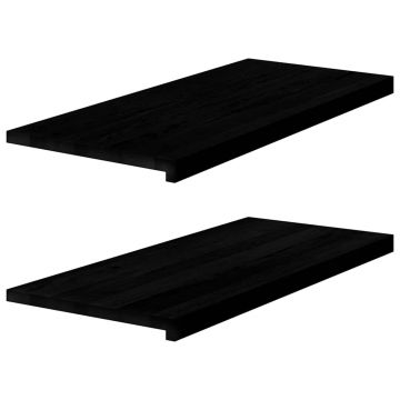 Gossi glafuri 2 buc maro inchis 90x40x2 cm lemn masiv de stejar