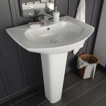 Gossi lavoar cu piedestal, alb, 650 x 520 x 200 mm, ceramica