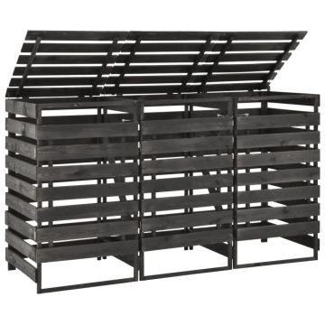 Gossi magazie de pubele tripla, 210x75x121 cm, lemn masiv pin vopsit