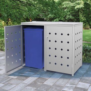 Gossi magazie pentru doua pubele, otel inoxidabil, 240 l