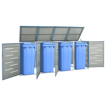 Gossi magazie pentru patru pubele 276,5x77,5x112,5 cm otel inoxidabil