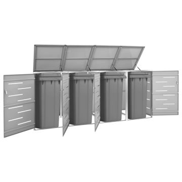 Gossi magazie pentru patru pubele 276,5x77,5x112,5 cm otel inoxidabil
