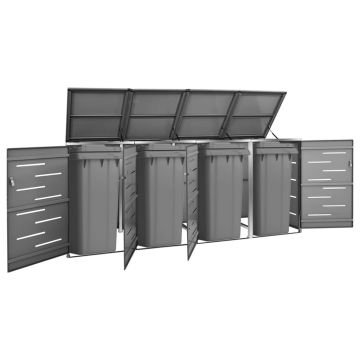 Gossi magazie pentru patru pubele 276,5x77,5x112,5 cm otel inoxidabil