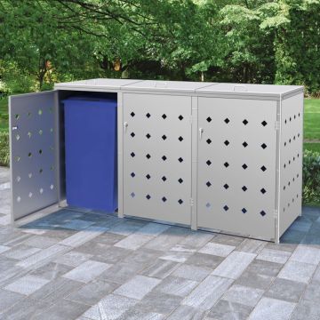 Gossi magazie pentru trei pubele, otel inoxidabil, 240 l