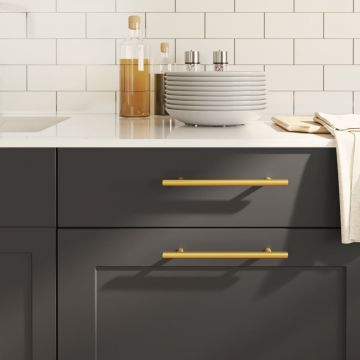 Gossi manere de dulap, 20 buc., auriu, 160 mm, otel inoxidabil