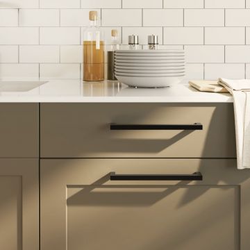 Gossi manere de dulap, 20 buc., negru, 224 mm, otel inoxidabil