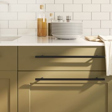 Gossi manere de dulap, 20 buc., negru, 320 mm, otel inoxidabil