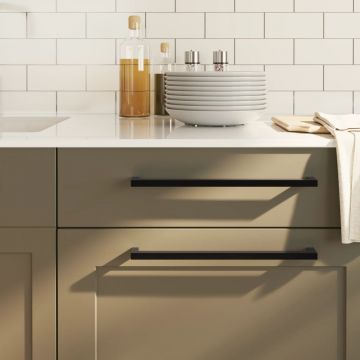 Gossi manere de dulap, 20 buc., negru, 320 mm, otel inoxidabil